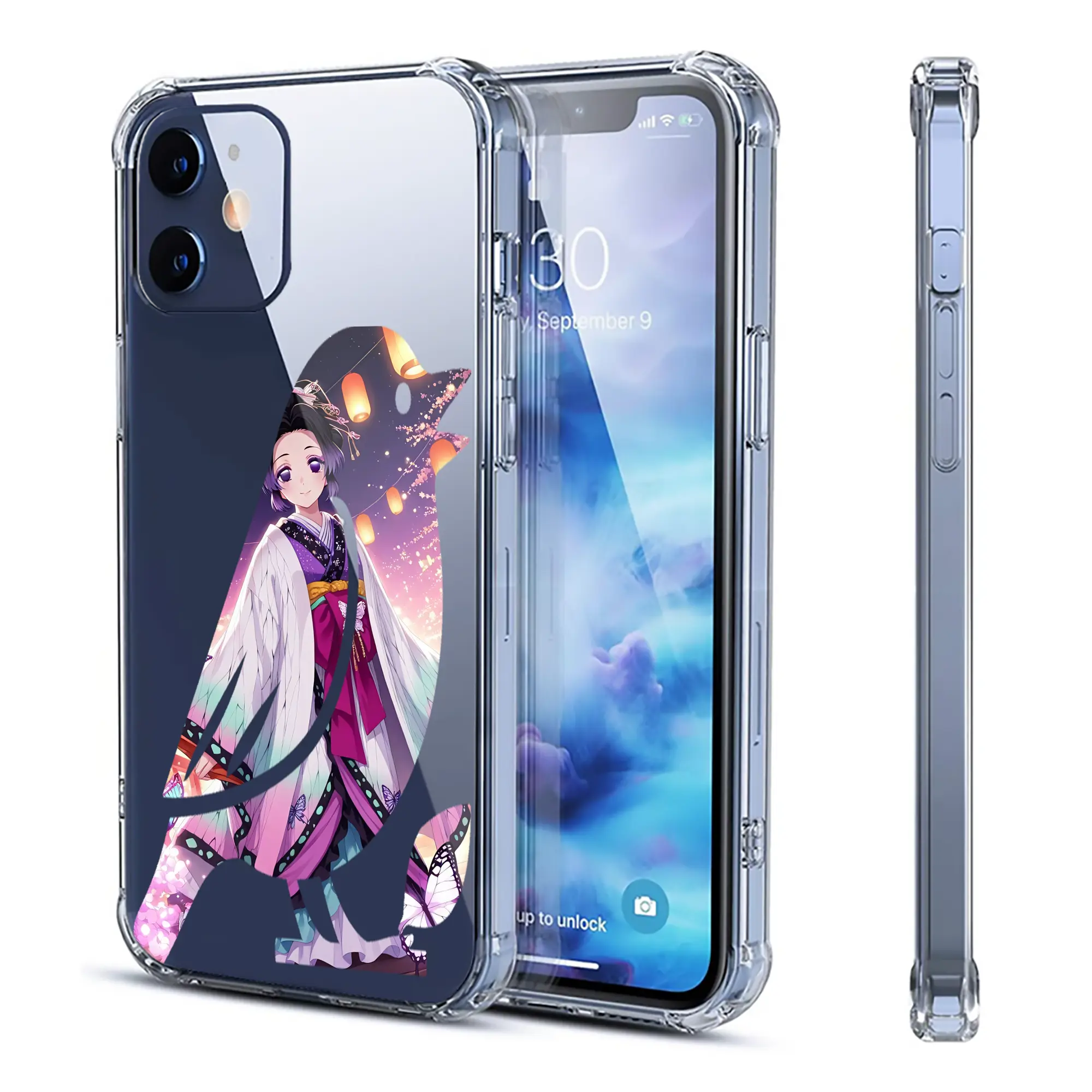 鬼滅の刃 グッズ,胡蝶 しのぶ - IPhone 12シリーズ対応 ・ 透明スマホケース ・ クリアソフトケース ・ TPU素材 ・ 耐衝撃 ・ 高密着 ・ 防汚 防指紋 ・ 簡単着脱